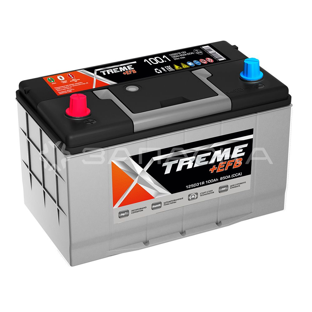 Аккумулятор автомобильный XTREME+EFB 100Ah 125D31R прямая полярность