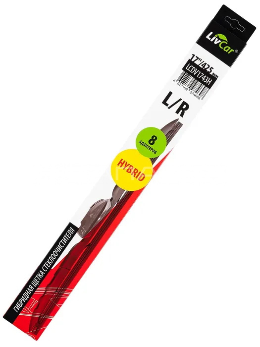 Щетка стеклоочистителя гибридная LIVCAR 430мм (17")