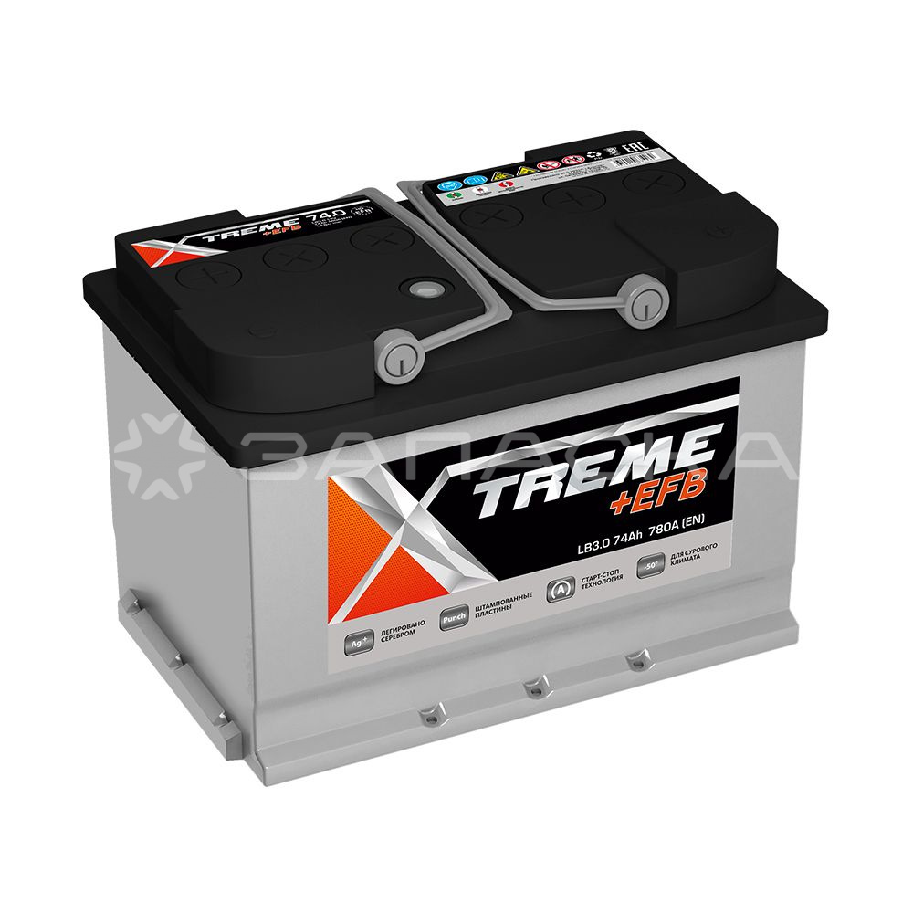 Аккумулятор автомобильный XTREME+EFB 74Ah LB3.0 обратная полярность