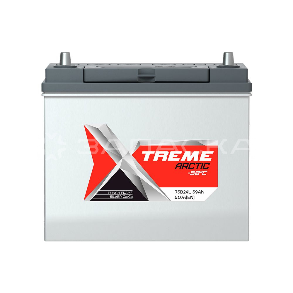 Аккумулятор автомобильный Xtreme Arctic Red 59Ah 75B24L обратная полярность 
