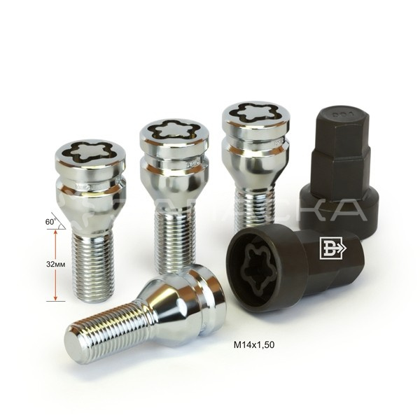 Секретный болт 674125F2М14*1,5*32мм, к-кт 