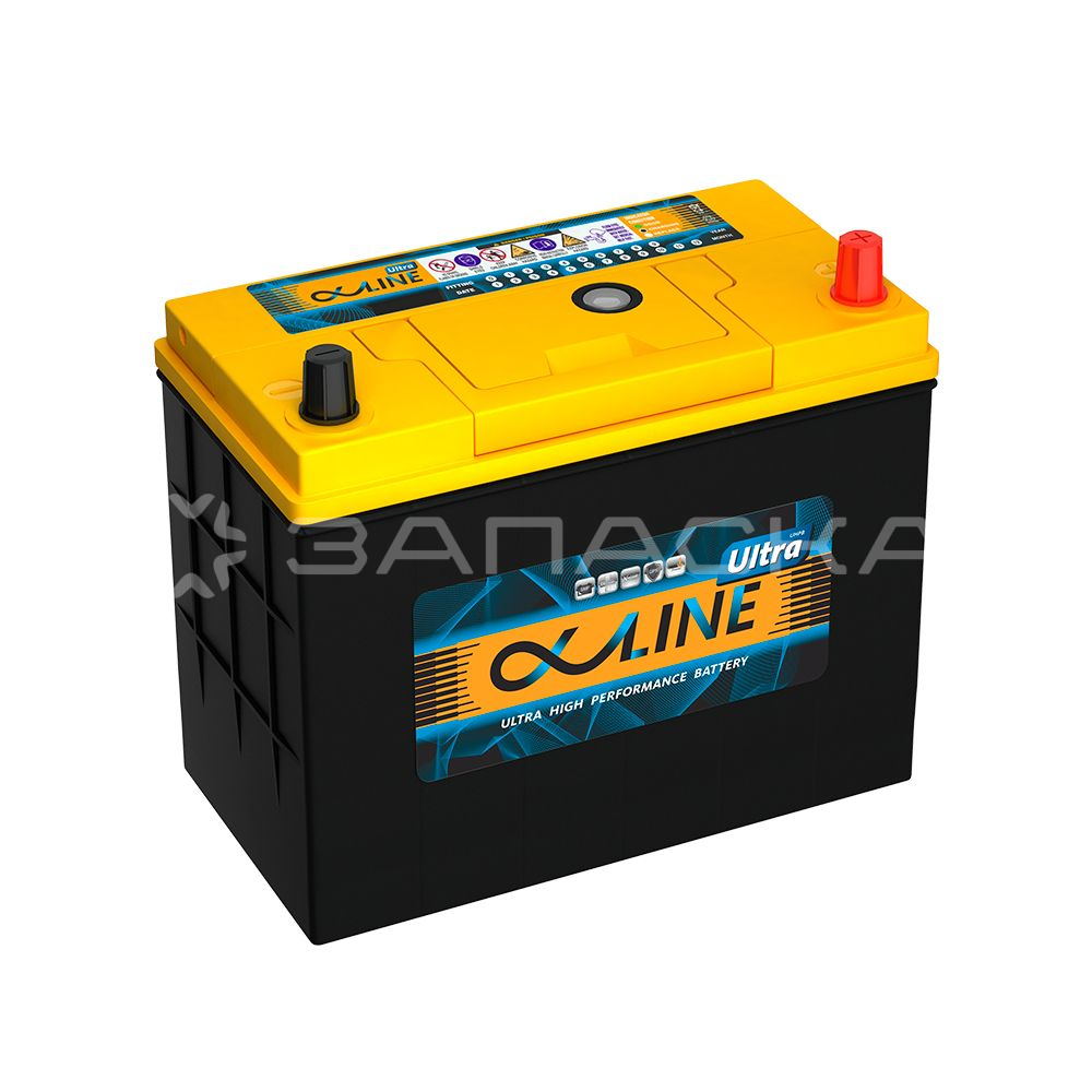 Аккумулятор автомобильный ALPHALINE ULTRA 59Ah 75B24L обратная полярность