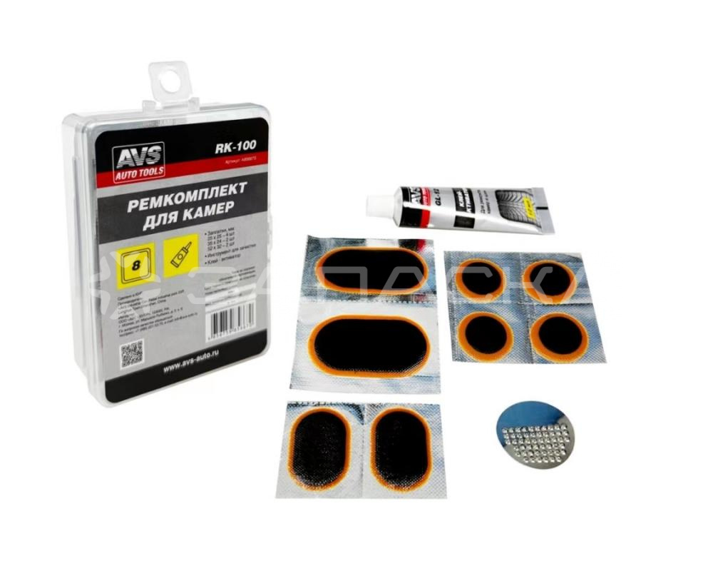 Ремкомплект для камер AVS RK-100 (клей, 8 заплаток)