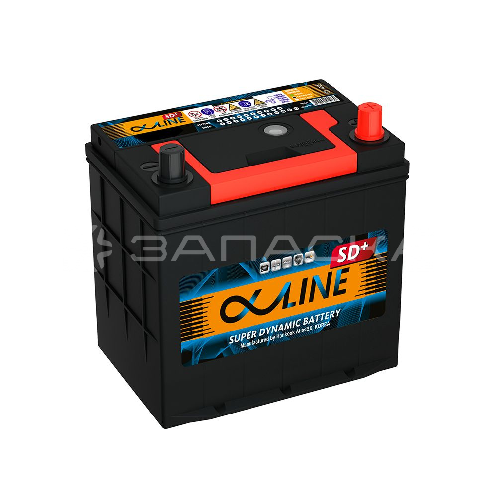 Аккумулятор автомобильный ALPHALINE SD+ 44Ah 46B19L обратная полярность