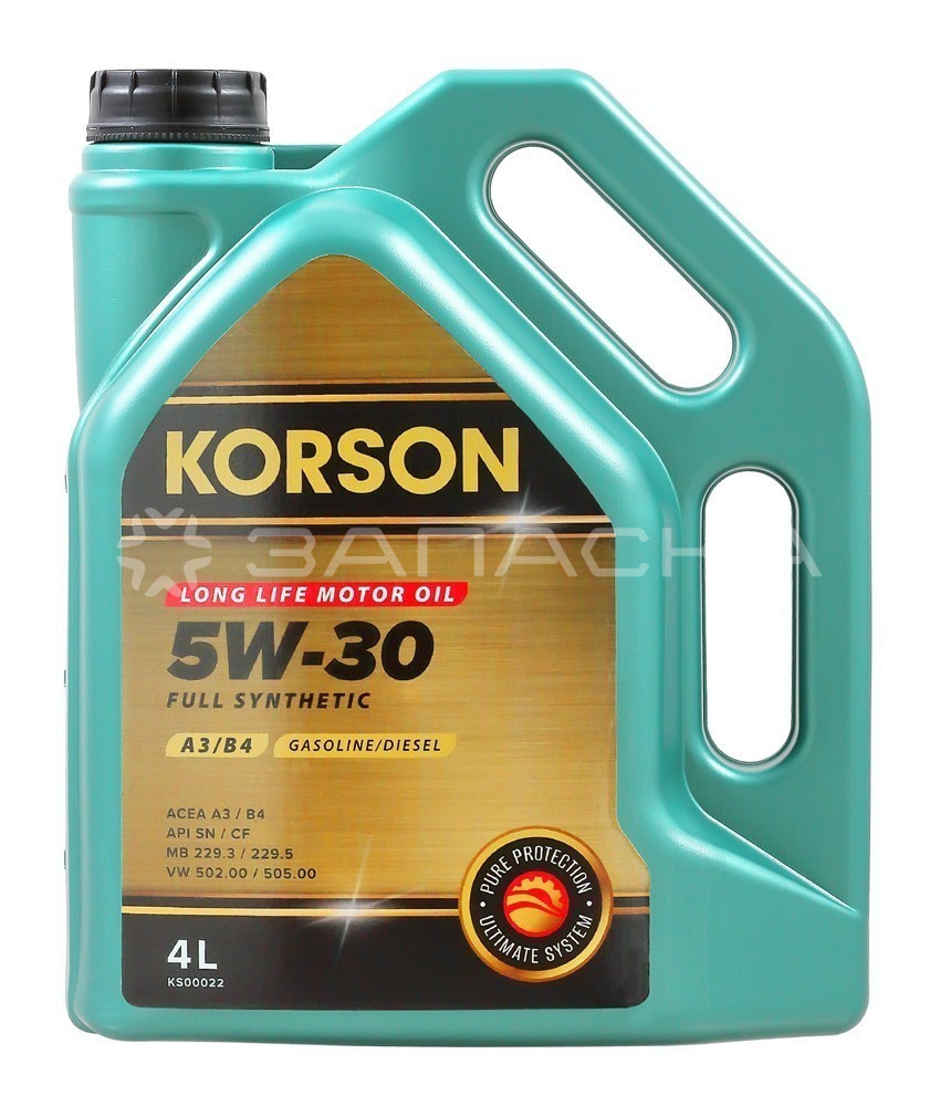 Масло моторное синтетическое KORSON FULL SYNTHETIC A3/B4 5W30 (4л)