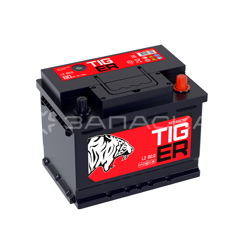 Аккумулятор автомобильный TIGER Red Energy 60Ah L2.0 обратная полярность (BL)