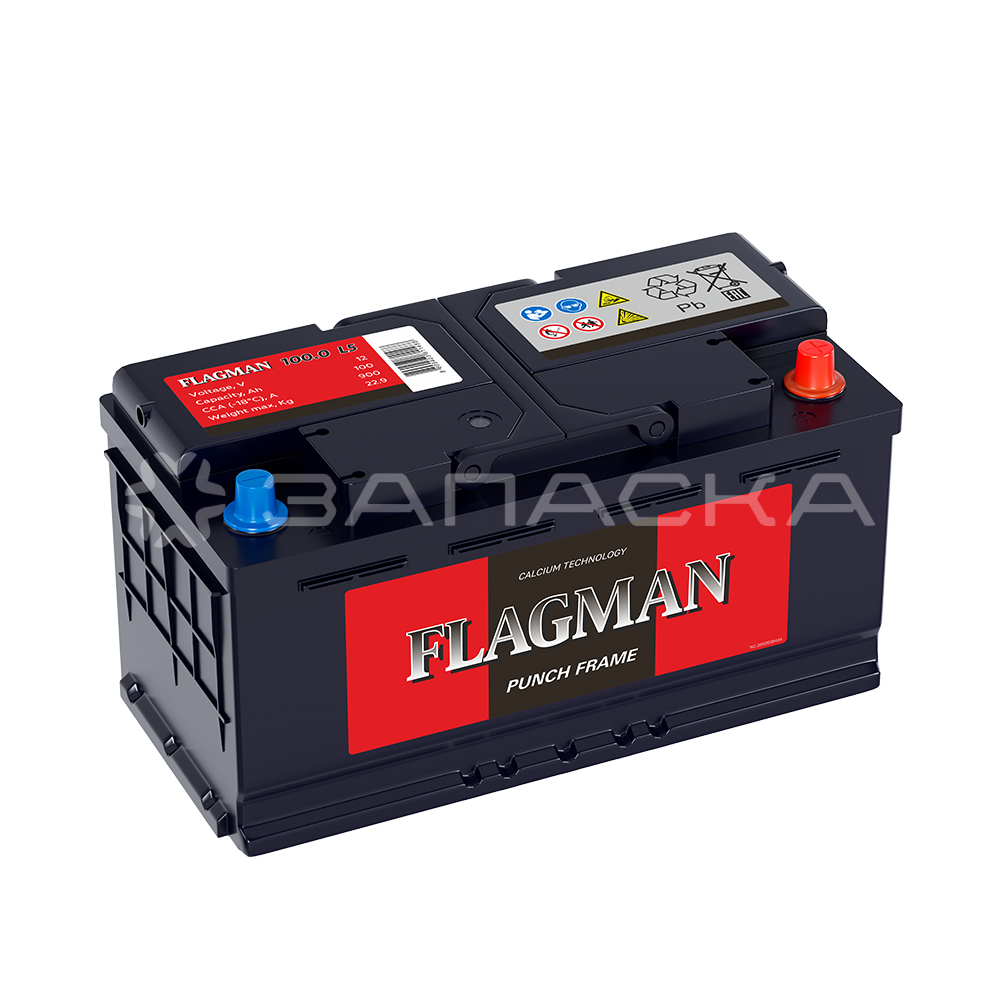Аккумулятор автомобильный FLAGMAN 100Ah L5.0 обратная полярность (CA)