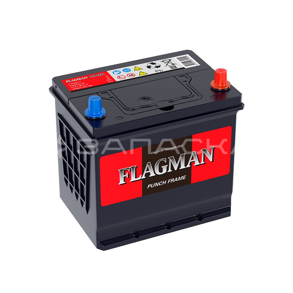 Аккумулятор автомобильный FLAGMAN 65Ah 75D23L обратная полярность (CA)