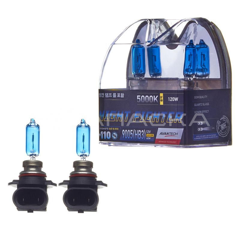Автолампа HB3 12V 65W (120W) 5000K Avantech, комплект 2 шт