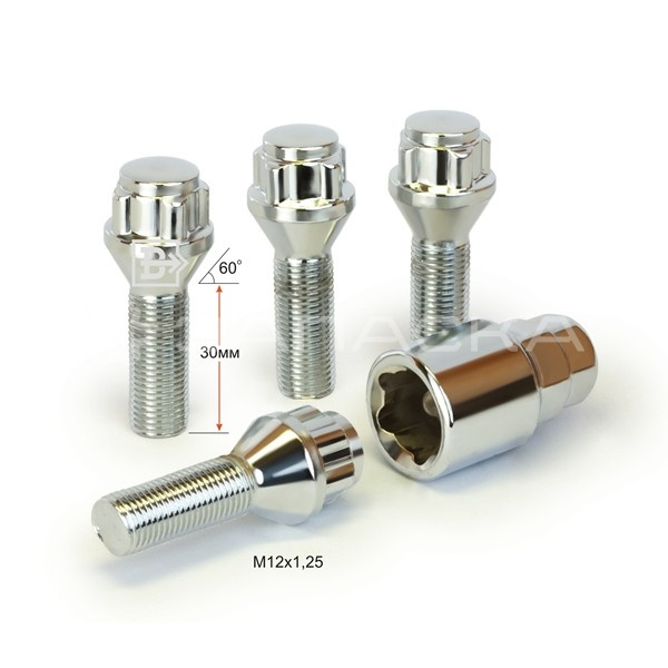 Секретный болт 372120H1 M12*1.25*30мм (Вектор), к-кт 