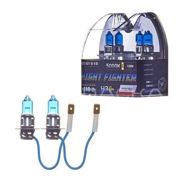 Автолампа H3 12V 55W (100W) 5000K Avantech, комплект 2 шт
