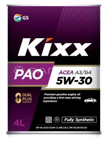 Масло моторное синтетическое Kixx PAO A3/B4  5W-30 4л [М]