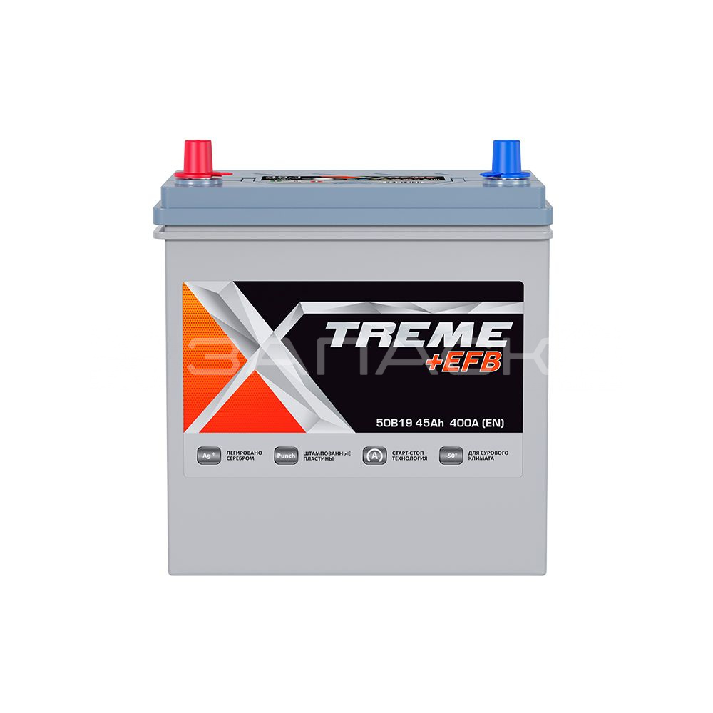 Аккумулятор автомобильный XTREME+EFB 45Ah 50B19R прямая полярность