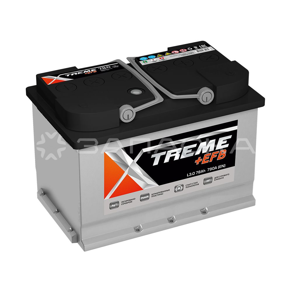 Аккумулятор автомобильный XTREME+EFB 78Ah L3.0 обратная полярность