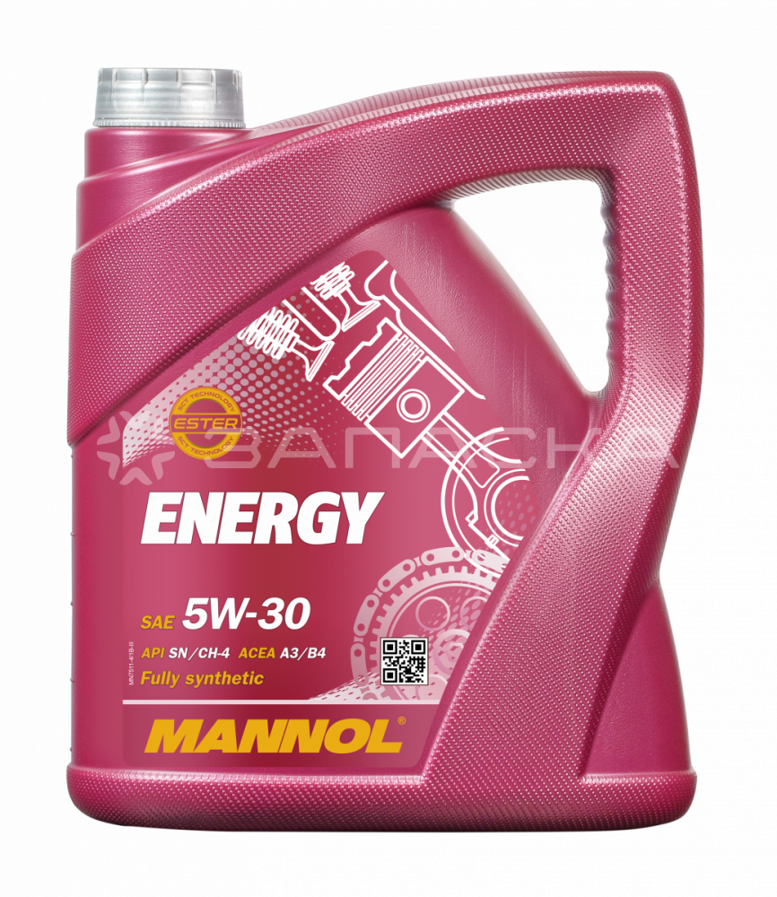 Масло моторное синтетическое MANNOL Energy 5W30 SN/CH-4, A3/B4 4л 