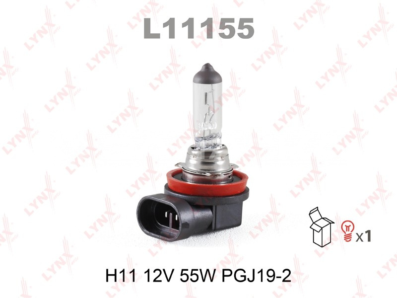 Автолампа H11 12v 55w (PGJ19-2) LYNXauto L11155 