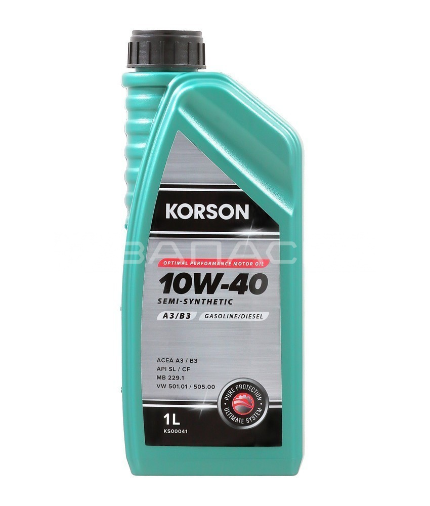 Масло моторное полусинтетическое KORSON SEMI SYNTHETIC A3/B3 10W40 (1л)