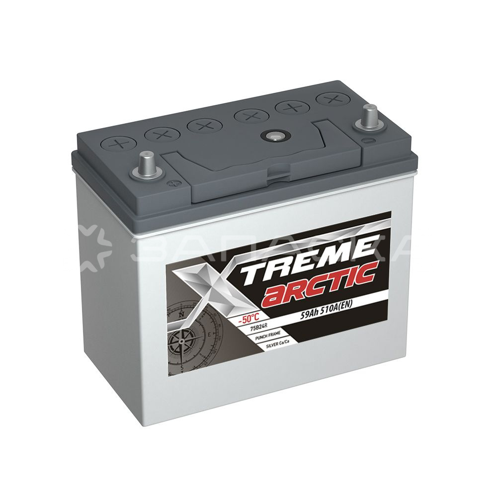 Аккумулятор X-treme Arctic 75B24R (59) пр с тонкими клеммами