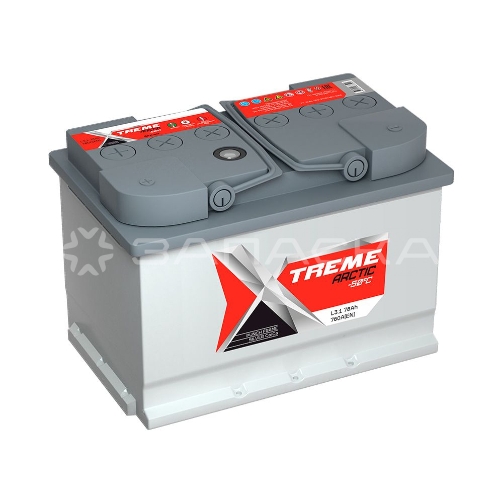 Аккумулятор автомобильный XTREME Arctic 78Ah L3.1 прямая полярность