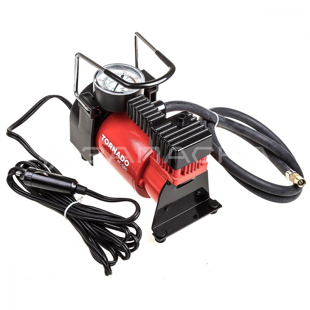 Компрессор металлический 40 л/мин в прикуриватель ТОРНАДО АС-580 SKYWAY