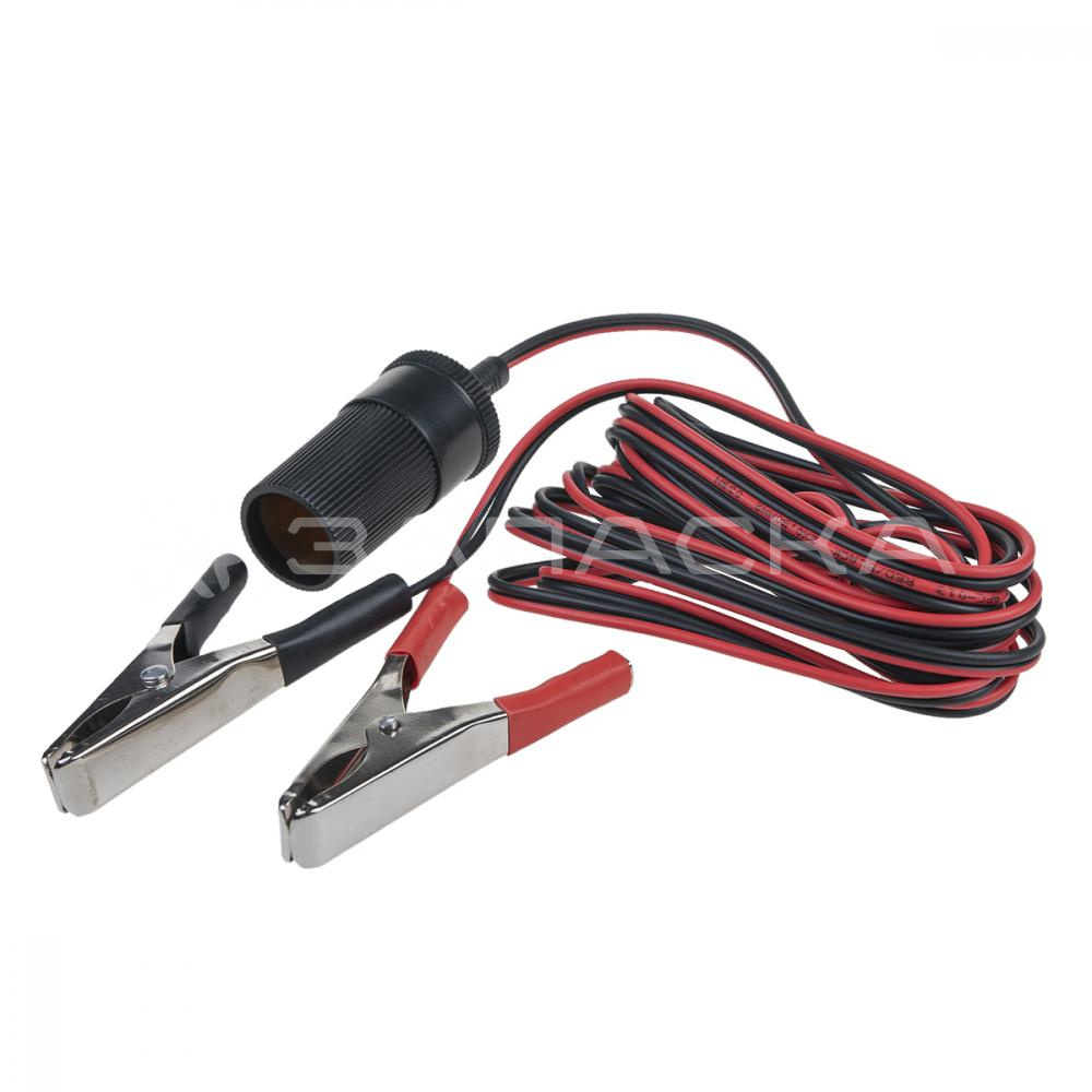 Удлинитель прикуривателя SKYWAY 3м с большими крокодилами