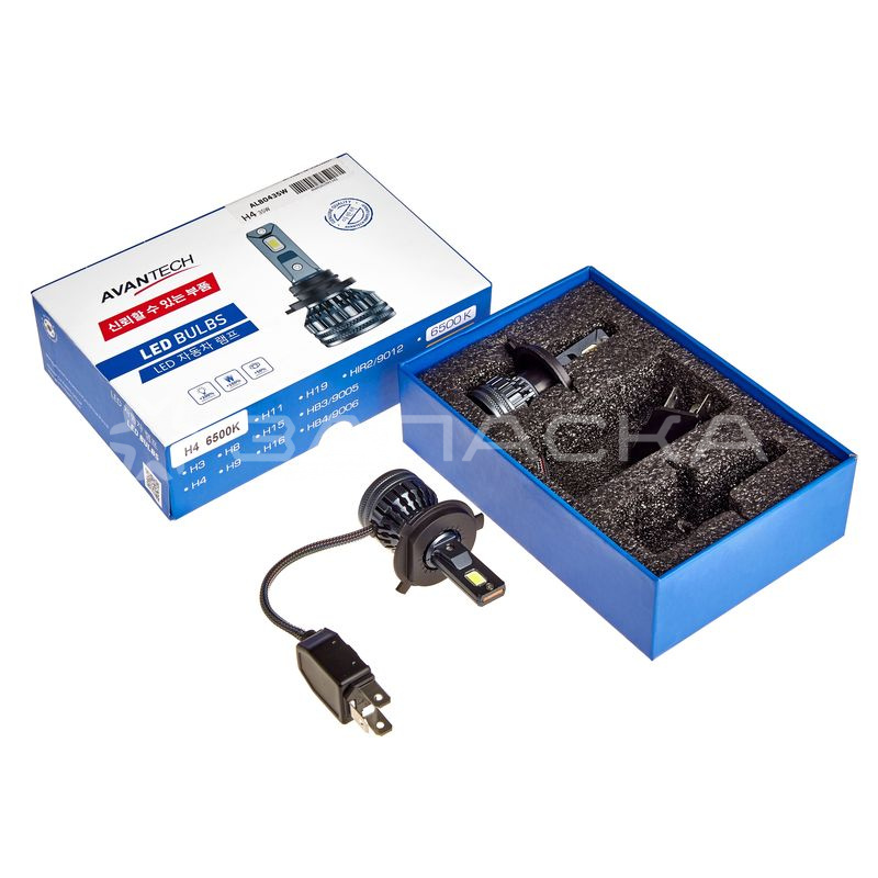 Автолампа H4 Avantech светодиодная LED 12V 35W 6500K, комплект 2 шт